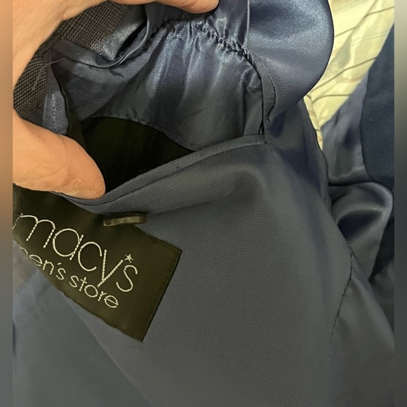 Ralph Lauren Men's Blue Blazer Macy’s Men’s Store Size 44 R Slim Fit Preloved - Picture 10 of 16